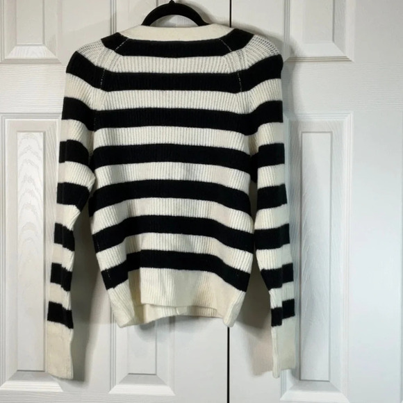 A New Day Button-Down Cardigan Black/Cream Striped Size XS - Picture 15 of 15